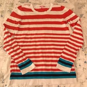 Lilly Pulitzer Pink, white & navy striped top